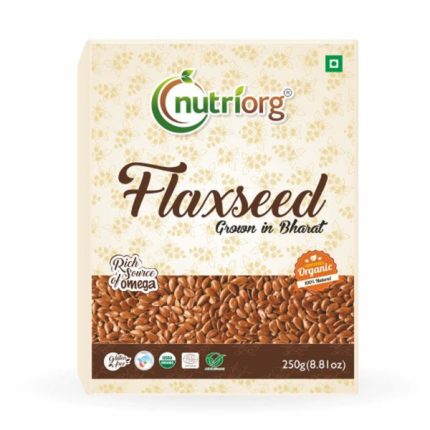 Nutriorg Certified Organic Flaxseed Raw | 250g (Pack of 2)